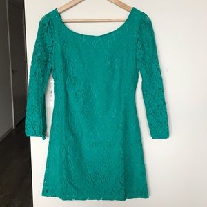 🐰 LAST CHANCE Charming Charlie Turquoise Lace Mini Dress S